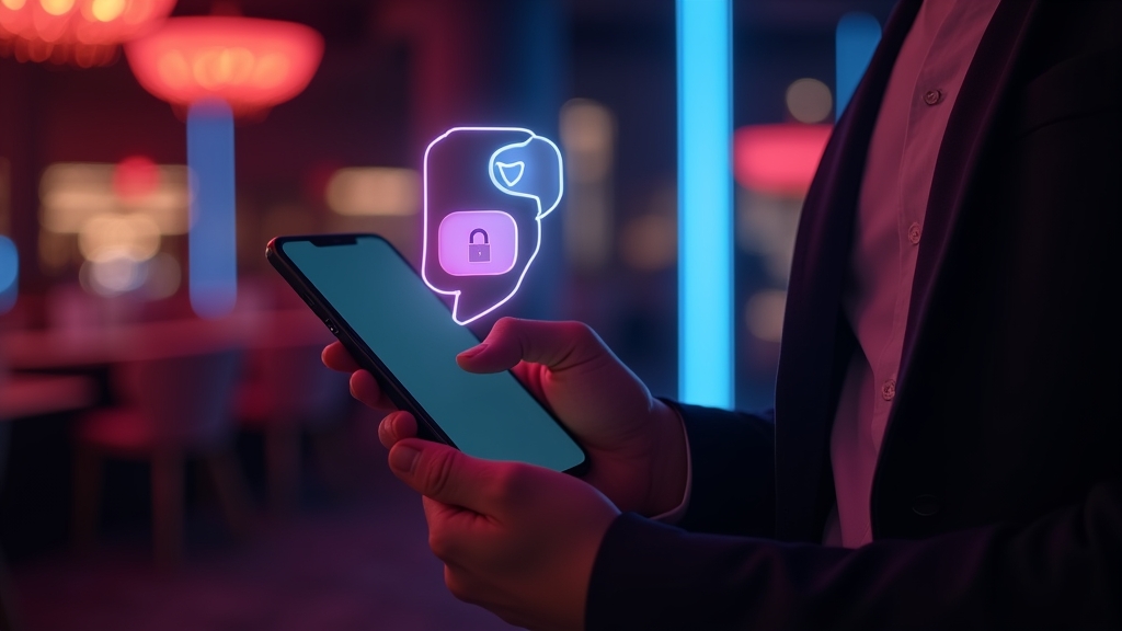 Telemóvel com ícones de apoio e segurança para a app do Casino Twin